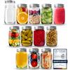 Volila Mason Jar - Confezione da 12 Barattoli in Vetro da 490ml per Conserve, Vasetti Piccoli - Coperchio Normale per Crauti, Sottaceti, Kimchi e Altro Ancora