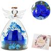 VOHESEA Rosa eterna in vetro con angelo - Grande rosa eterna con figura di angelo, figura di angelo in vetro, realizzata a mano, fiore eterno, regalo di compleanno per donne, mamma, mamma, nonna