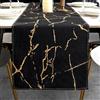 ViaElayu Runner da Tavolo Moderno Nero Oro Primavera Marmo Texture Runner Tavola Centro Tavola Cucina Centrini Moderni Astratta Tovaglia per Tavolo da Pranzo Festa Cucina Soggiorno 33 x 183 cm