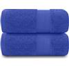 GC GAVENO CAVAILIA Asciugamani da bagno da 700 g/m², confezione da 2 asciugamani in cotone egiziano, ad asciugatura rapida, asciugamani morbidi al tatto, blu reale, 90 x 140