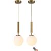OZBME Lampadario a sospensione a batteria con lampadina ricaricabile dimmerabile e programmabile, lampadario a soffitto sospeso alimentato a batteria non cablato, per isola cucina, tavolo da pranzo, soggio