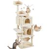 Yaheetech Albero Tiragraffi per Gatti Cuccia per Gatti con Torre Posatoio Palla da Gioco Condomini Alto 170 cm Beige