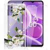 AQGG Custodia + Vetro Temperato per Nokia G42 (6.56) Cover Case Transparent TPU Morbido Silicone Bumper con Protezioni per Schermo - Montagna Rosa
