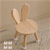 QHENS Sedie Legno per Bambini, Sedie in Legno per Bambini da 2 a 7 Anni con Orecchie di Coniglio Carine, 45 x 25 x 26 cm, Resistente Fino a 50 kg, Sedia Legno Antiscivolo e Robusto