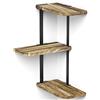 Love-KANKEI Angolare da Muro Scaffale Angolare | Legno a 3 Ripiani Mensole Cucina da Parete 13 x 26 x 44 cm Mensole da Muro Design per, Soggiorno, Bagno