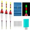 HRGOYY 3 galleggianti a LED per la Pesca con indicatori di abboccata,Indicatori di abboccata per la Pesca, Set di Attrezzatura da Pesca, Indicatori di abboccata Swinger, Pesca con Galleggiante