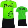 Vestipassioni Completo Padel Donna Personalizzabile Traspirante, Maglietta e Gonna-Pantalone Tecnica, Abbigliamento Padel Donna per Allenamento e Gara [XL, Verde]