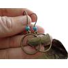 Generic ★ BRONZE PERLINE VINTAGE & PIETRA TURCHESE ★ orecchini vintage in bronzo con uccello e grandi ganci per le orecchie