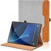 Oduio Custodia per Samsung Galaxy Tab A6 10.1 pollici 2016 SM-T580/T585 Pelle Tablet Case, Multi-angli Supporto Pieghevole Cover Protettiva con Tasca, Pencil Loop, Auto Sveglia/Sonno - Grigio