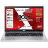 acer Notebook Extensa Intel Core i5-13420H 13Th Raptor Lake, 8Core, Display FullHD 15,6, RAM 16Gb DDR5 4800Mhz, SSD PCIe NVMe 512 Gb, Wi-Fi6, BT, 4 usb di cui 2 USB type-c, Win 11Pro Preconfigurato