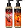AROMATIKA trust the power of nature Olio da Massaggio Sensuale Set Mandorla & Pesca 2x200ml - Olio di Mandorle & Semi d'uva - Naturale - Olio da Massaggio Sensuale Commestibile - Olio da Massaggio di Coppia - Delicato