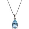 Never Say Never - Bellissima collana in oro bianco 18 k con topazio blu da 3,65 ct, di colore e lucentezza straordinari, con catena veneziana da 45 cm, Oro, Topacio azul