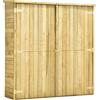 vidaXL Legno di Pino Impregnato Rimessa da Giardino Doppia Porta Casetta Attrezzi per Esterni Deposito Salvaspazio Capanno 163x50x171 cm Naturale