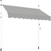 Yaheetech Tenda da Sole per Balcone Esterno Veranda a Bracci Estensibili con Manovella Regolabile Telo Avvolgibile Retrattile Resistente ai Raggi UV Telaio Telescopico 250 x 120 cm Grigio Chiaro