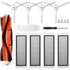 UPUPDAY Kit di Accessori per Xiaomi Roborock S5 Max S6 S60 S65 S5 S50 S51 S55, Ricambio per Roborock S5 Max S6 Pure S6 Max S6 MaxV, 4 Filtri HEPA, 4 Spazzole Laterali con viti, 1 Spazzola Principale