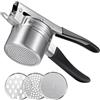 Sopito Schiacciapatate, Sopito Schiacciapatate in Acciaio inox con 3 Filtri Sostituibili e Manico Rivestito in Silicone per Ottenere una Purea Liscia di Purè