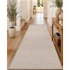 COLOR&GEOMETRY Tappeto ingresso casa, lavabile, tappeto passatoia, tappeti runner, tappeto per corridoio, tappetino antiscivolo per corridoio, cucina(Beige, 91x243cm)