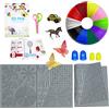 CHZIMADE Stencil 3D per penna di stampa 3D, modello di penna 3D, filamento PLA, con 4 protezioni per dita e forbici, penna per stampa 3D, accessorio per bambini e principianti