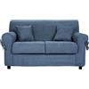 LIBEROSHOPPING.eu - LA TUA CASA IN UN CL Divano sfoderabile 2 posti in tessuto imbottito con braccioli larghezza 150 cm (Blu Balena)