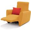 BIANCHERIAWEB Copripoltrona Reclinabile Easy Long Sofa Cover in Tinta Unita Poltrona Oro 110