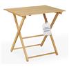 Tomaino - Tavolo Pieghevole Legno Quadrato Salvaspazio - Tavolo Richiudibile Da Interno ed Esterno - Tavolino Richiudibile Portatile per Giardino, Balcone, Campeggio