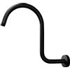 Generic Braccio di estensione per soffione doccia a vita alta con flangia a forma di S, tubo di estensione per doccia standard da 1,27 cm, accessorio da bagno (nero opaco)
