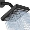 Katezon Soffione Doccia, Soffione Doccia a Pioggia ad Alta Pressione Quadrato, Design di Lusso di Qualità Premium, Sostituzione Regolabile e Facile da Pulire Per i Soffioni Doccia Del Tuo Bagno (Nero, 15 cm)