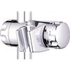 Schläfer 8126005 | Supporto Soffione Doccia Scorrevole e Regolabile in Abs per Asta Saliscendi da 25mm, Supporto Doccetta Standard, Finitura Cromata Argento