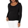 Tommy Hilfiger, Maglietta da Donna a Maniche Lunghe con Scollo Rotondo, Bianco Brillante, M