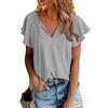 Yutila Donna Camicia Chiffon Camicetta Donna Elegante Scollo a V Camicia Manica a Volant Bluse