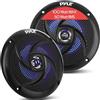 Pyle Altoparlanti Marini Impermeabili 10,16 Centimetri, 2 Vie, Casse Audio per Veicoli, Speaker Fuoristrada, Resistente alle Intemperie, LED, 100 Watt, Progettazione Sottile, Nero, Coppia
