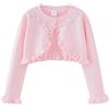 Yanmucy Ragazze Bolero Bambine Cardigan a Manica Lunga in Cotone Maglione per Bambini Leggeri in Maglia con Bottoni Coprispalle per 1-8 Anni