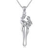 ONEFINITY Collana per coppia di abbracci, in argento Sterling 925, con ciondolo per abbracciare, anniversario, San Valentino, regalo per donne, moglie, fidanzata, Argento sterling