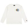 Champion Legacy Play with Graphics B (306912) -LS Crewneck Maglietta a Manica Lunga, Marshmallow (STR), 9-10 Anni Bambino