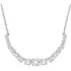 Swarovski Matrix Collana, Gioiello Versatile con Zirconia Bianchi, Pietre Scintillanti a Taglio Round, Chiusura a Moschettone, Placcatura in Tonalità Rodio, 42-49 cm, 0,5 x 5,6 cm