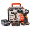 WORX WX352 Trapano avvitatore con percussione brushless 60nm-20V con 2.0 batterie da 2.0Ah