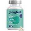 Gloryfeel Collagene Marino con Acido Ialuronico, con Coenzima Q10, Vitamina C e Zinco, Vitamine A, B12, D3, Magnesio, 60 Capsule, Collagene Marino Idrolizzato, Collagene Integratore Pelle, Ossa e Articolazioni