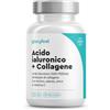 Gloryfeel Collagene e Acido Ialuronico Integratore 180 Capsule, + Vitamina C, Biotina, Zinco e Selenio, 1000mg Collagene Idrolizzato + 200mg Acido Ialuronico con Bambù & Silicio