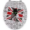 Bakaji Copriwater Universale con Stampa Serigrafata Copri Tavoletta WC per Bagno in Legno MDF con Cerniere Rotonde in Metallo Design Moderno Dimensione 43,5 x 36,5 cm (Bull Dog London)