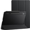 JETech Custodia per Samsung Galaxy Tab S10 FE / S9 FE 10,9 Pollici, Sottile Traslucida Retro Trifold Folio Supporto Protettiva Tablet Cover, Supporta S Pen di Ricarica (Nero)