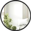 WOLTU Specchio da Parete, Specchio Trucco,Cornice in Metallo Antiruggine, Decorativo per Bagno con Immagine Nitida, Ideale per Trucco e Arredamento Moderno, Specchio Bagno, Rotondo Nero 40cm