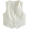 RWGSNB Smanicato Donna, Gilet da Abito per Donna Gilet da Abito con Scollo A V Vestibilità Attillata Senza Maniche Blazer Bottoni Gilet Formale da Lavoro Corto da Donna da Ufficio Elegante con Tasc