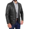 A1 FASHION GOODS Donnie - Giacca da uomo in pelle nera A1 Fashion Goods, taglio aderente con 2 bottoni Nero L