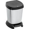 Rotho Pattumiera con Pedale per Bagno 6 lt. Paso Argento Metallizzato