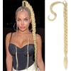 Gkaopi Lunga Estensione Coda di Cavallo,80 cm Treccia Lunga Coda Finta Capelli Coda con Elastico Lunghi Sintetico Ponytail Extension Capelli per Trecce per Donna