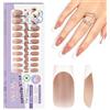 Saviland Unghie finte con punta francese: 160 unghie finte naturali, lunghe, quadrate, marroni, spesse, robuste, in morbido gel adesivo, per nail art fai da te