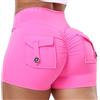 STARBILD Pantaloncini Donna Sportivi Scrunch Butt, Leggins Corti Vita Alta Push Up, Booty Shorts Hot Pants per Palestra Fitness Yoga, V Back Scrunch - Nero XL