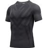 AMZSPORT Maglietta a Compressione da Uomo Manica Corta T-Shirt Running Maglia Sportiva da Ciclismo Fitness, Grigio, XL
