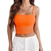 Avidlove Canotta in Rete da Donna con Pizzo Sexy Canottiera Basic Corta Aderente Intimo con Spalline Sottili Regolabili Top Y2K Slim Fit Abbigliamento per Club Arancione XL