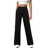 Totatuit Pantaloni Sportiva Larghi Donna Cotone Tuta Comodi Vita Alta Elasticità Pantalone a Gamba Dritta con Tasche Elegante Sport Fitness Jogging Lavoro Adatto per Tutte Le Quattro Stagioni